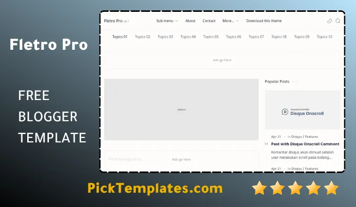 Fletro Pro Blogger Template