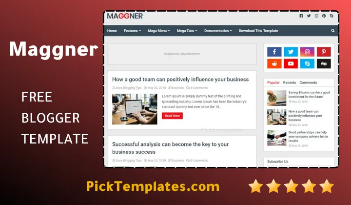 New Maggner Blogger Template