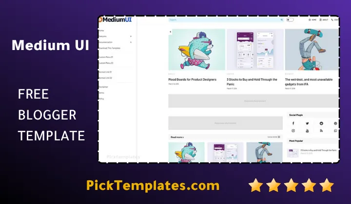 Medium UI Blogger Template