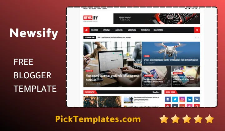 Newsify Blogger Template - Best Template Newsify Blogger Template