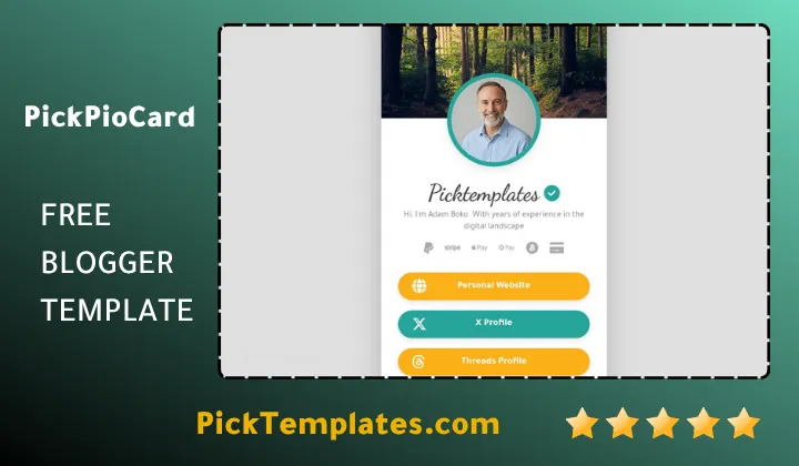 Pickbiocard blogger template biolink generator