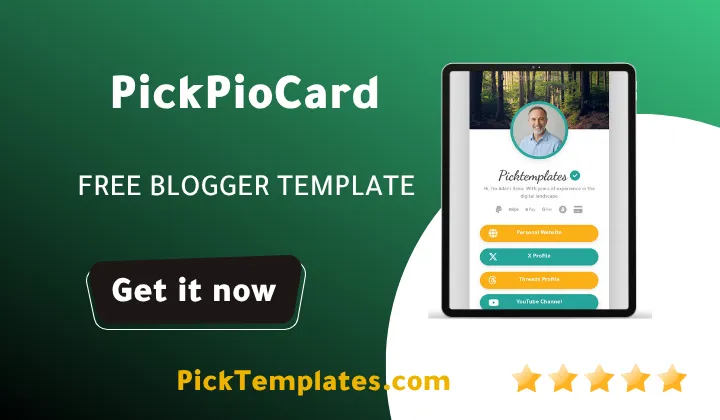 Pickbiocard blogger template free biolink generator