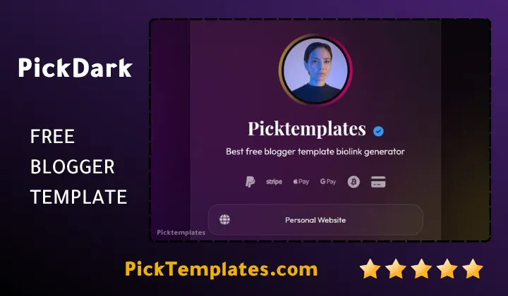 Pickdark Blogger Template BioLink Generator