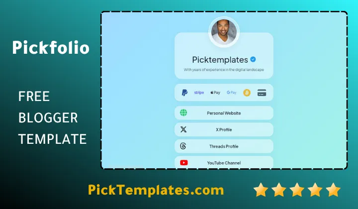 Pickfolio Blogger Template BioLink Generator