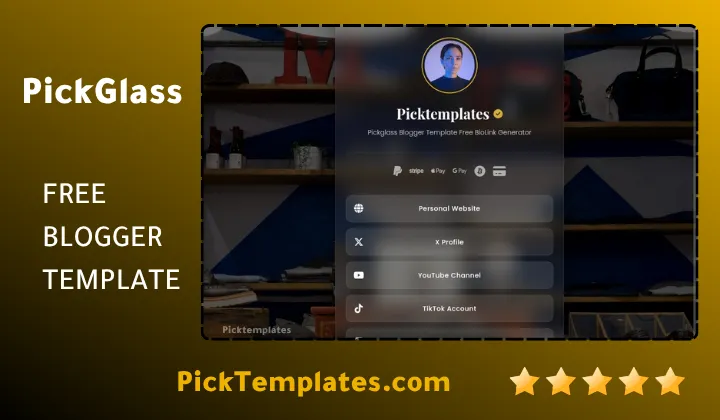 Pickglass Blogger Template BioLink Generator Pickglass BioLink Generator