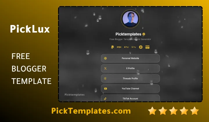 Picklux Blogger Template BioLink Generator