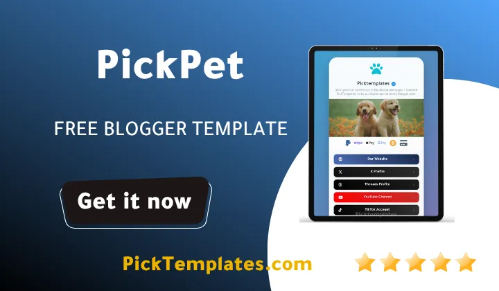 PickPet Blogger Template BioLink Generator PickPet Blogger Template Bio-Link Generator