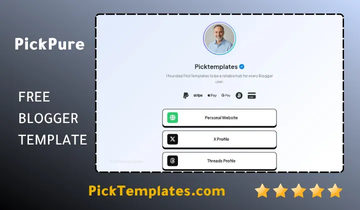 Pickpure Blogger Template BioLink Generator