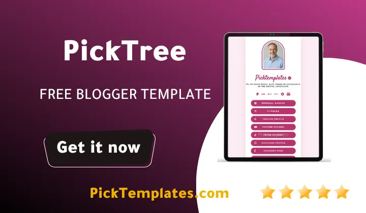 PickTree Blogger Template Free Bio Link Generator