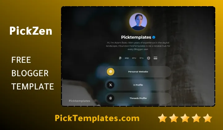 Pickzen Blogger Template BioLink Generator