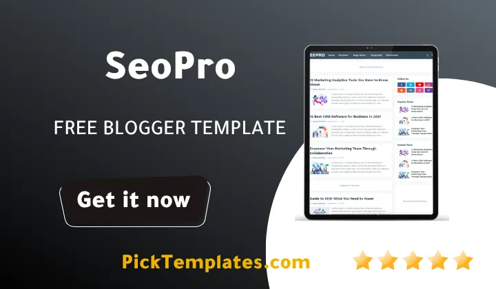 SeoPro Blogger Template free