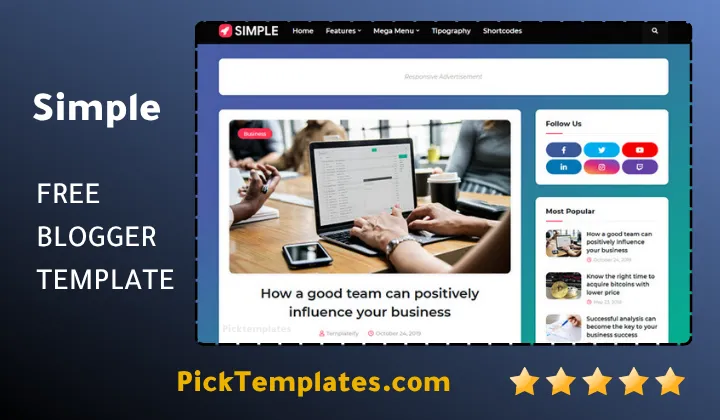 Simple Blogger Template Clean Layout Simple Blogger Template