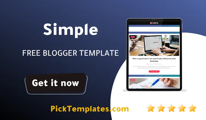 Simple Blogger Template Free