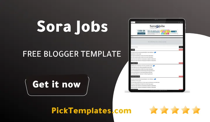 Sora Jobs Blogger Template free templates