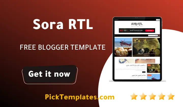Sora RTL Blogger Template free