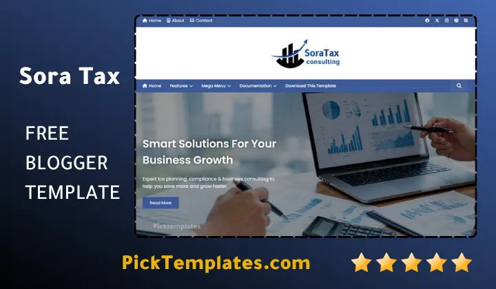 Sora Tax Blogger Template Business Theme Sora Tax Blogger Template