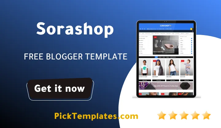 SoraShop Blogger Template - Best Theme