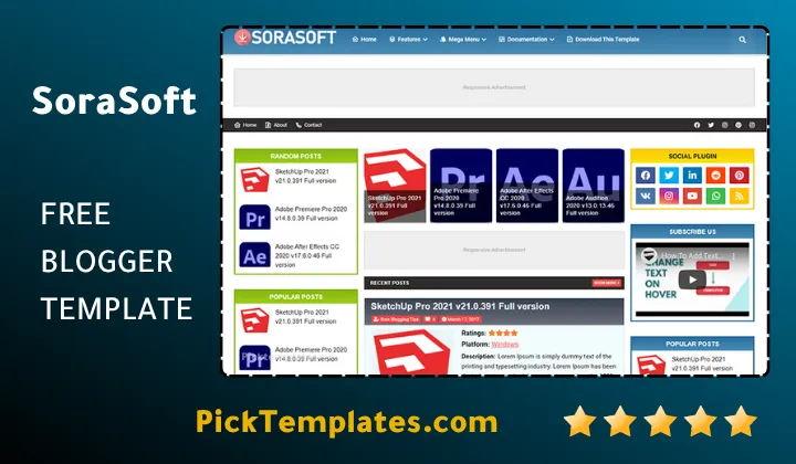 SoraSoft Blogger Template