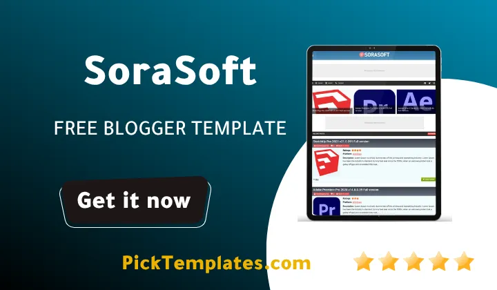SoraSoft Blogger Template 2026
