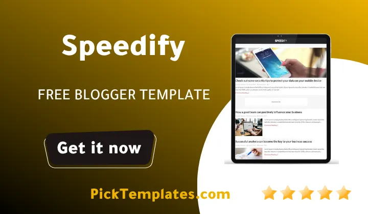 Speedify Blogger Template - Best Theme