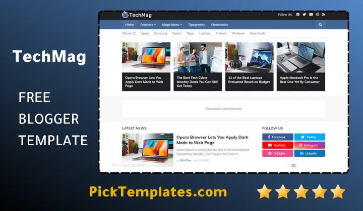 TechMag Blogger Template Modern Design TechMag Blogger Template