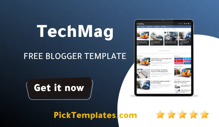 TechMag Blogger Template Modern Design