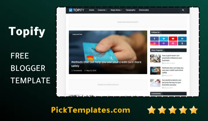 Topify blogger template