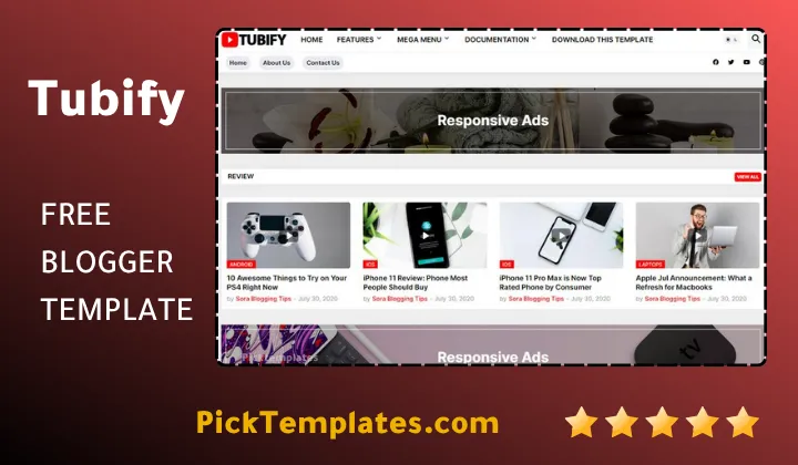 Tubify Blogger Template