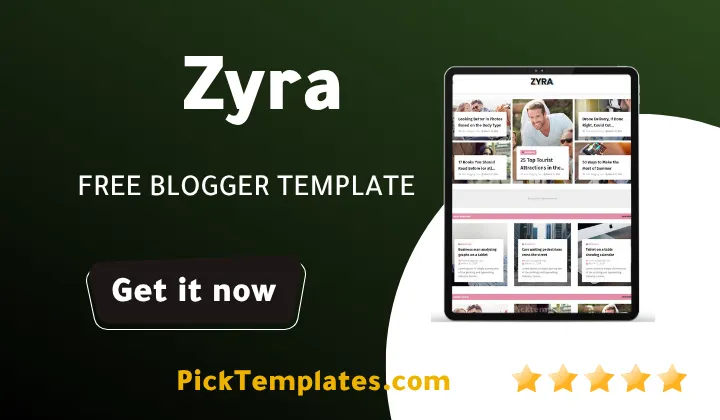 Zyra Blogger Template 2026