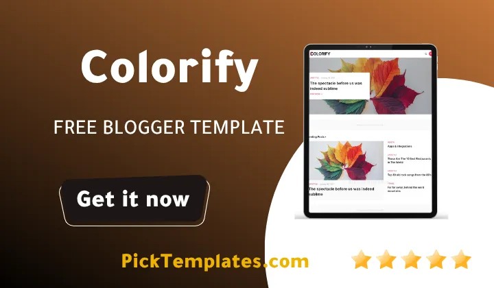Colorify Blogger Template Sleek Interface
