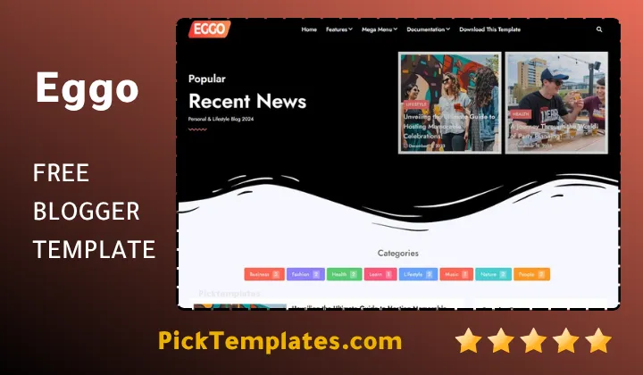 Eggo Blogger Template Pristine Canvas Eggo Blogger Template