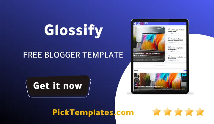 Glossify Blogger Template Best Theme