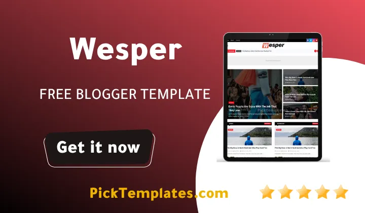 Wesper Blogger Template Free Theme