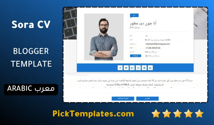 Sora CV Blogger Template